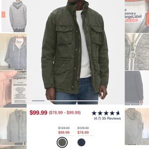 Gap military jacket dark olive - EUC